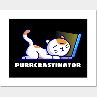 Purrcrastinator | Cute Procrastinator Pun Posters and Art